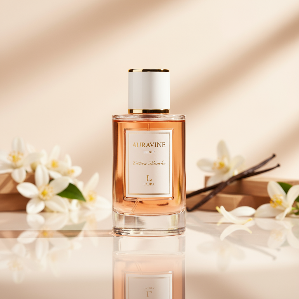 Auravine luxury niche perfume bottle from Maison LAura. Click to enter the store and discover the collection.